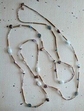 Silpada 60in Multi Colored Beads And Stones Long Wrap  Necklace